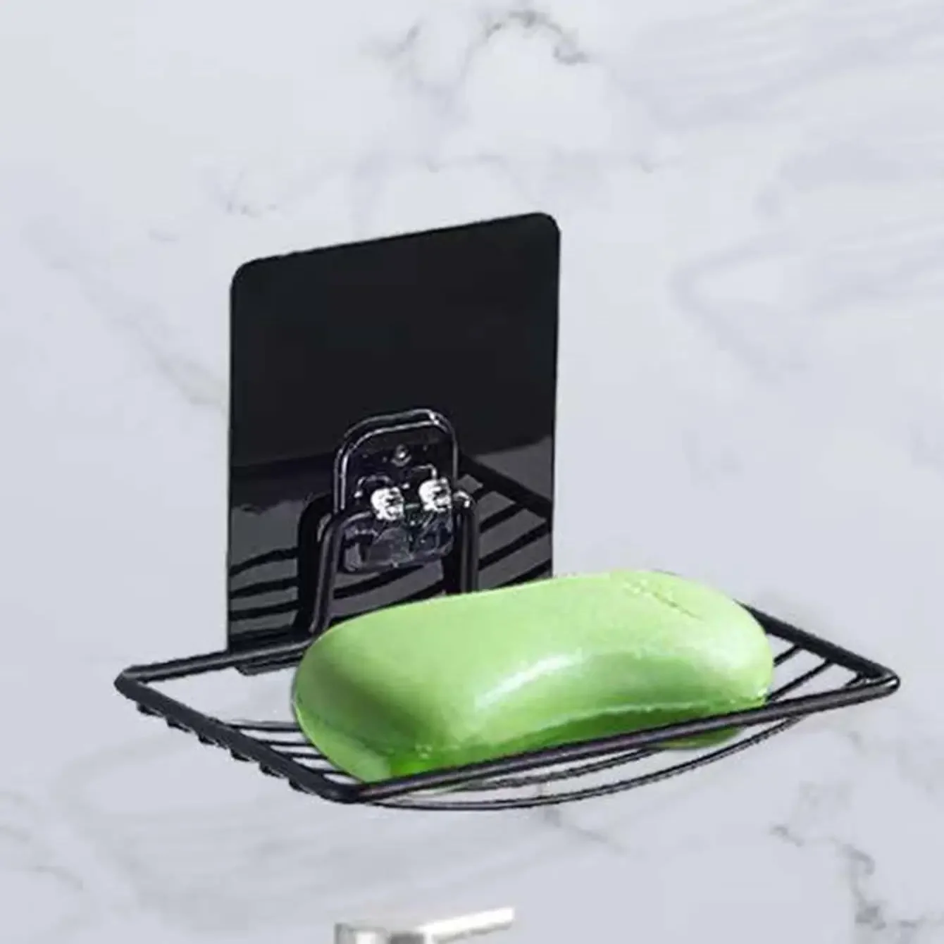 Porte savon ventouse - savon élégant noir
